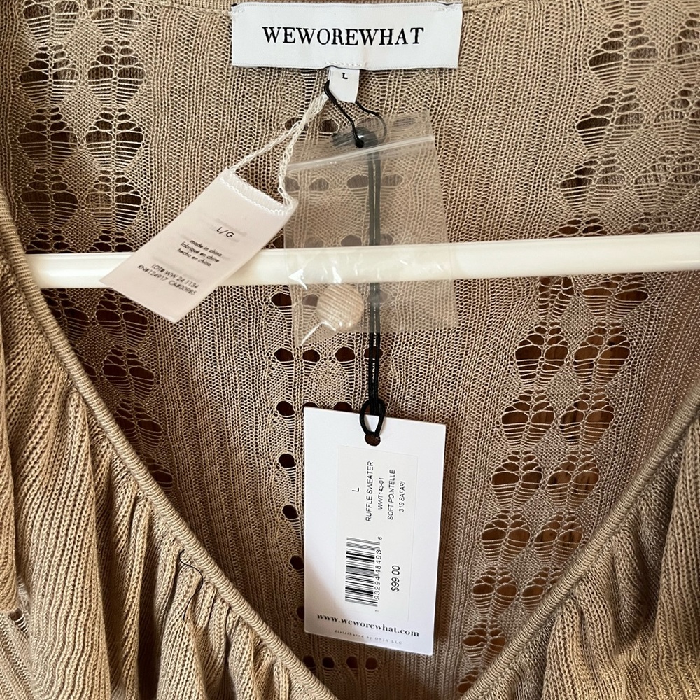 WeWoreWhat Cream Ruffled Cardigan - Picture 2 of 5